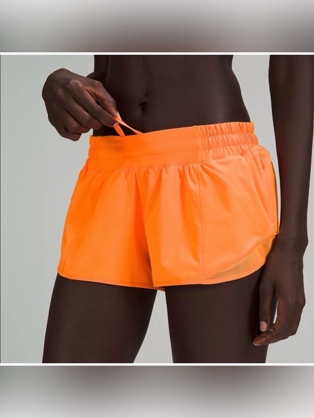 Lululemon Hotty Hot Low Rise Lined Short 2.5" Orange Soda Sz 6 Gym Running Yoga